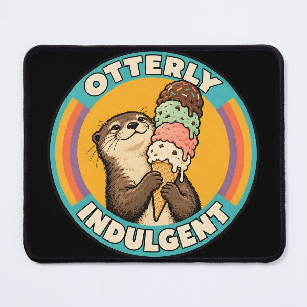 Item preview, Otterly Indulgent Retro Ice Cream Otter designed and sold by MagicTheDog.