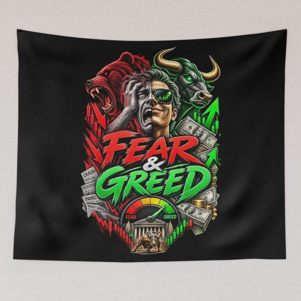 Item preview, Fear and Greed Bull Bear Stock Market designed and sold by NOVYXEL.