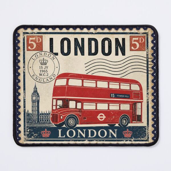 Item preview, Vintage London Red Bus Postage Stamp designed and sold by MargaretPolanco.