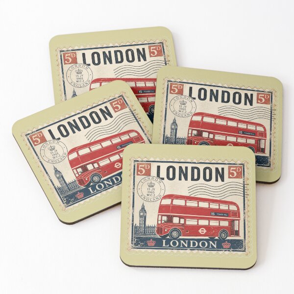 Item preview, Vintage London Red Bus Postage Stamp designed and sold by MargaretPolanco.