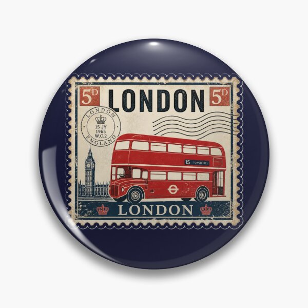 Item preview, Vintage London Red Bus Postage Stamp designed and sold by MargaretPolanco.