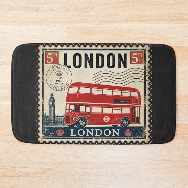 Item preview, Vintage London Red Bus Postage Stamp designed and sold by MargaretPolanco.