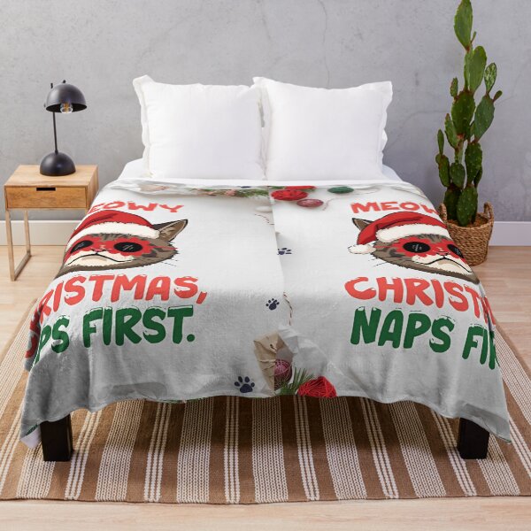 Item preview, Meowy Christmas Naps First: Funny Cat with Santa Hat and Cool Shades designed and sold by VibranPalette.
