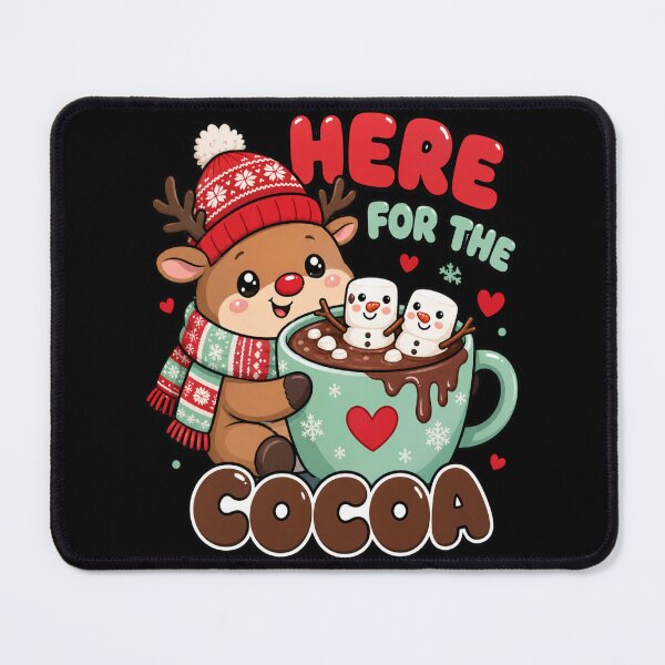 Item preview, Here For The Cocoa Funny Christmas Reindeer designed and sold by Design Vibras.