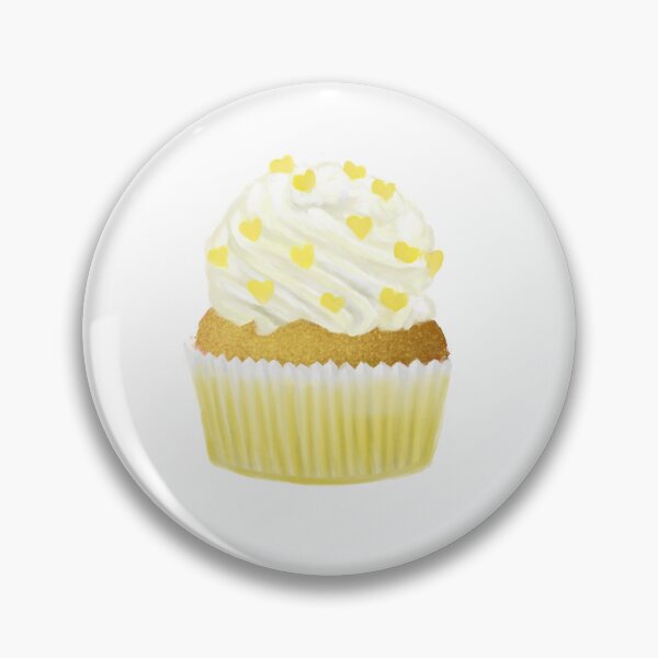 Item preview, Yellow cup cake with hearts and icing designed and sold by nksran.