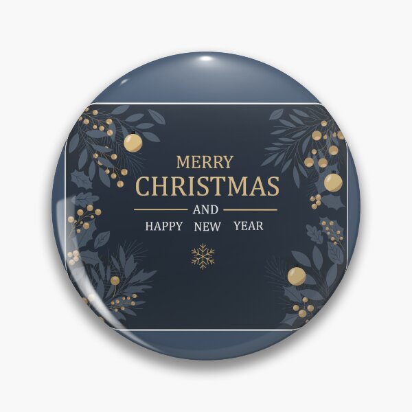 Item preview, Merry Christmas and Happy New Year Elegant Navy Gold Greeting Card with Floral Frame designed and sold by DoveArtDesigns.