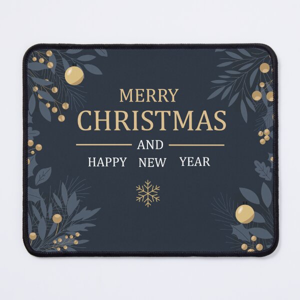 Item preview, Merry Christmas and Happy New Year Elegant Navy Gold Greeting Card with Floral Frame designed and sold by DoveArtDesigns.
