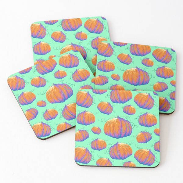 Item preview, Painted Pumpkin with Twisting Vines Pattern on a Mint Background Pattern designed and sold by ShayMaven.