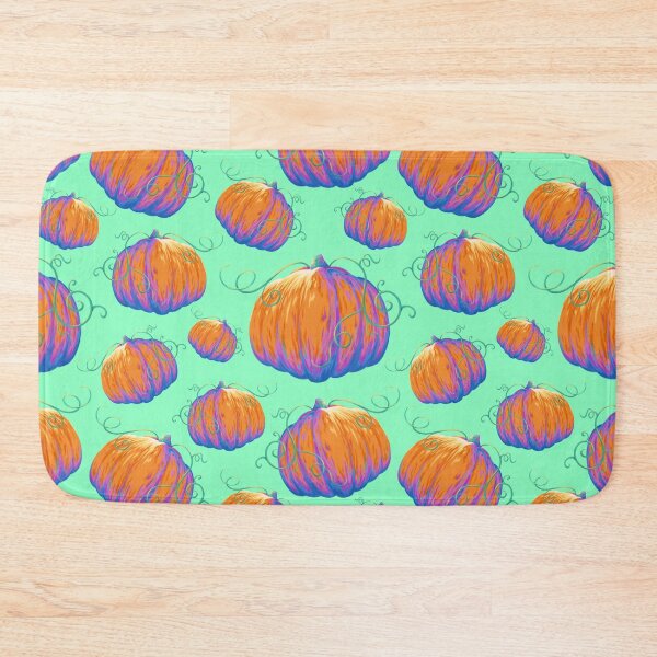 Item preview, Painted Pumpkin with Twisting Vines Pattern on a Mint Background Pattern designed and sold by ShayMaven.