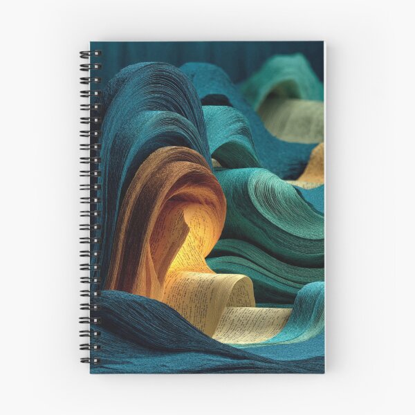 Item preview, Sculpted Book Pages Wavy Landscape With Glow designed and sold by Aliforall.