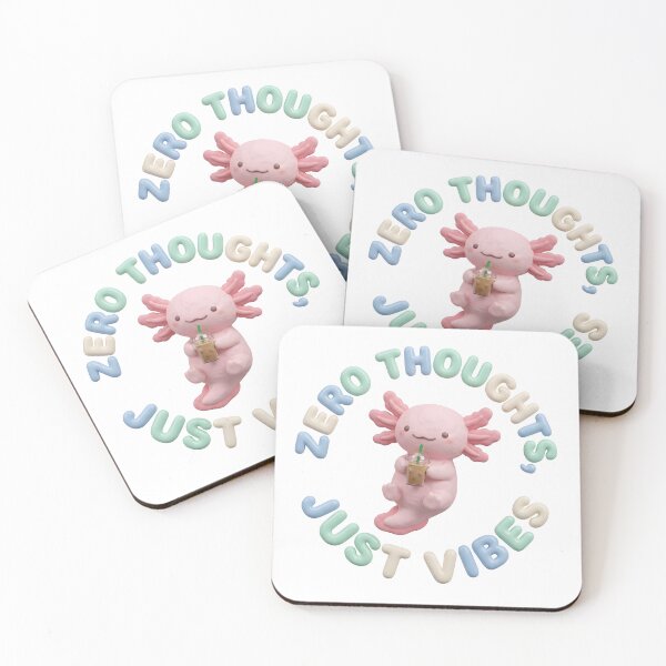 Item preview, Cozy Axolotl Iced Coffee 3D Clay Art Zero Thoughts Just Vibes Kawaii designed and sold by WorldShop17.