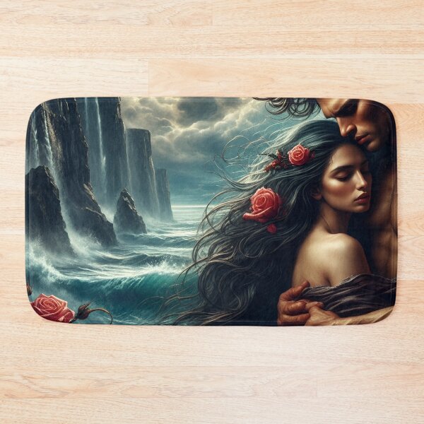 Item preview, Moonlit Ocean Lovers Romantic Fantasy Rose Art designed and sold by IRON SIREN.