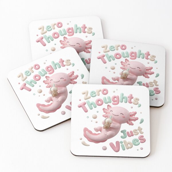 Item preview, Cozy Axolotl Iced Coffee 3D Clay Art Zero Thoughts Just Vibes Kawaii designed and sold by WorldShop17.