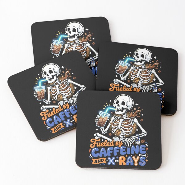 Item preview, Fueled By Caffeine And X-Rays Skeleton Rad Tech Radiology Halloween designed and sold by TeNovaStudio.