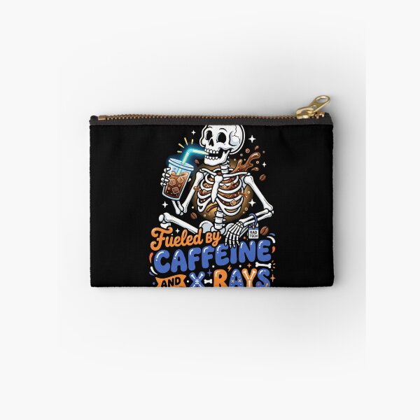 Item preview, Fueled By Caffeine And X-Rays Skeleton Rad Tech Radiology Halloween designed and sold by TeNovaStudio ⭐⭐⭐⭐⭐.