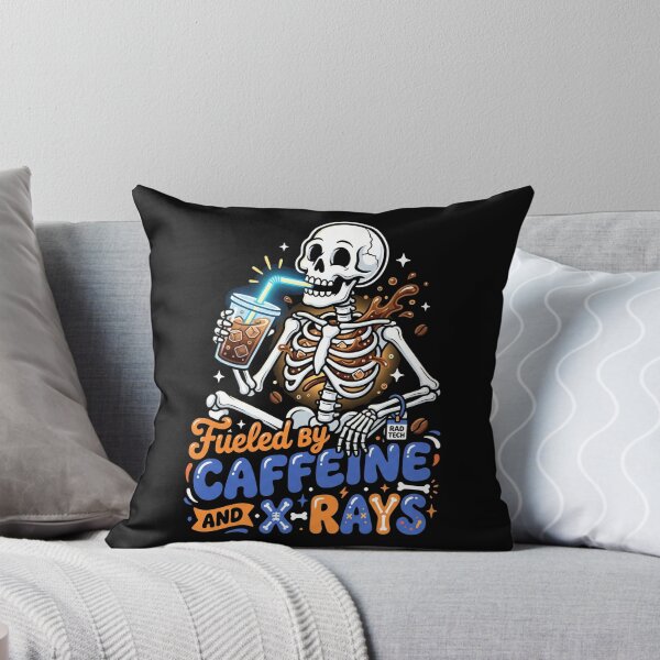 Item preview, Fueled By Caffeine And X-Rays Skeleton Rad Tech Radiology Halloween designed and sold by TeNovaStudio ⭐⭐⭐⭐⭐.