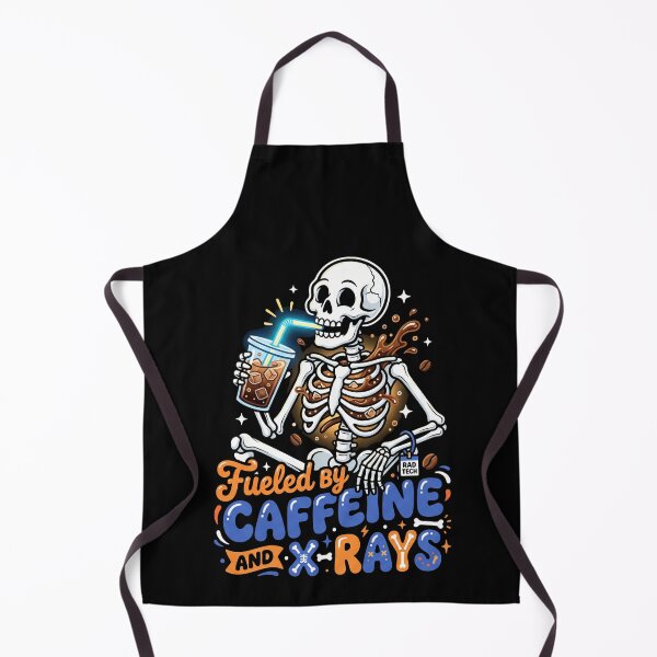 Item preview, Fueled By Caffeine And X-Rays Skeleton Rad Tech Radiology Halloween designed and sold by TeNovaStudio ⭐⭐⭐⭐⭐.