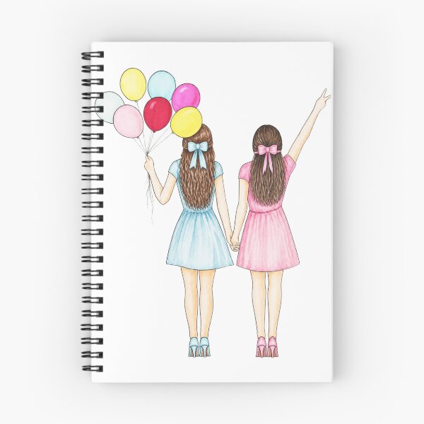 Item preview, Best Friends Forever – Balloon Girls Illustration designed and sold by kitastylish.