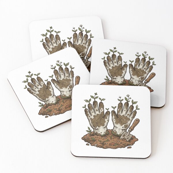 Item preview, Green Thumb Sprouting Gardening Gloves Vintage Woodcut Art designed and sold by mood-draftsman.