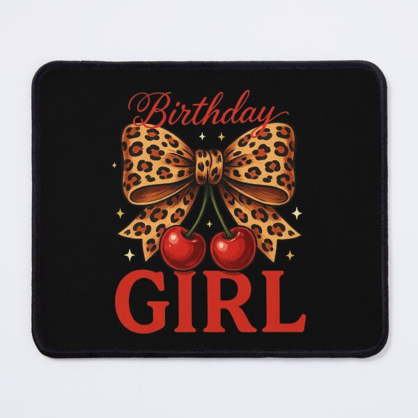 Item preview, Birthday Girl Leopard Coquette Bow Red Cherry Bday Women designed and sold by Dabbing Turtle Designs.