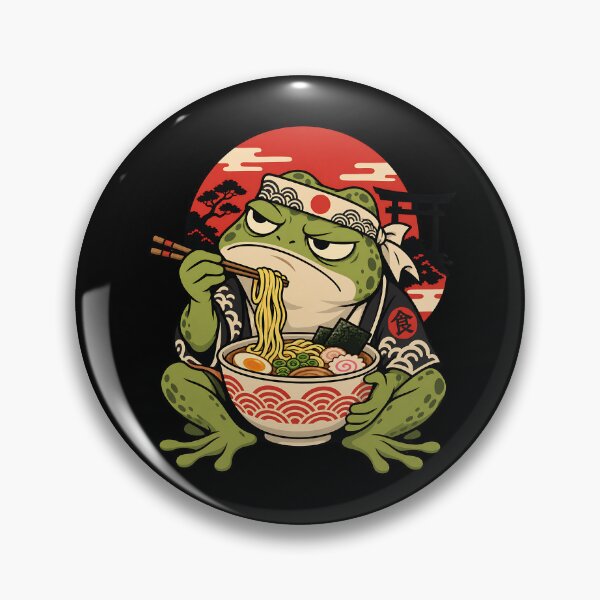 Item preview, Grumpy Frog Eating Ramen designed and sold by RICENO.