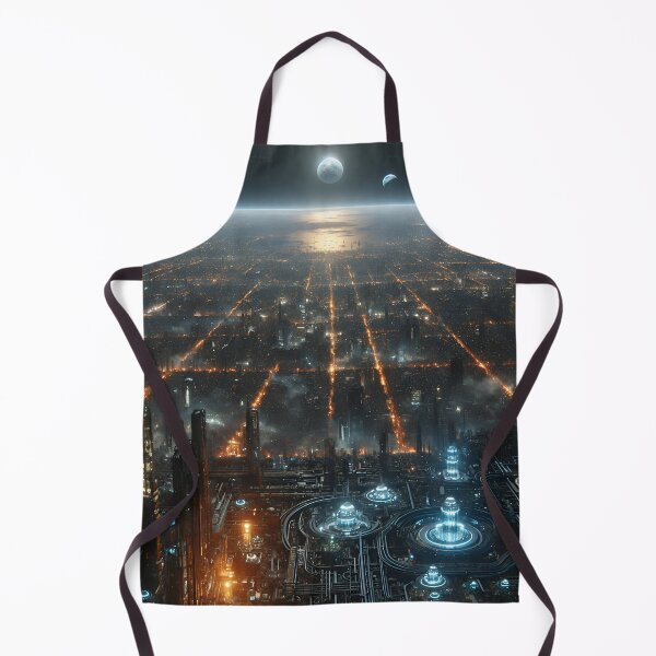 Item preview, Futuristic Cyberpunk City From Space Sci Fi Planetary Skyline designed and sold by IRON SIREN.