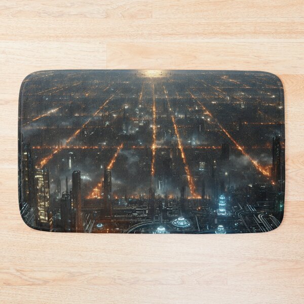 Item preview, Futuristic Cyberpunk City From Space Sci Fi Planetary Skyline designed and sold by IRON SIREN.