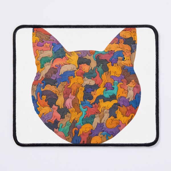 Item preview, Interlocking Wooden Cat Jigsaw Puzzle Art designed and sold by VisualVerseLab.