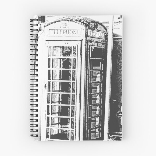 Item preview, British phone booth in black-and-white.  designed and sold by momentscapturedbymelanie.