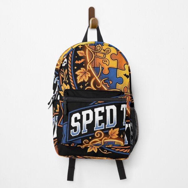 Item preview, SPED Teacher Spooky Squad Puzzle Piece Heart Halloween Badge designed and sold by TeNovaStudio.