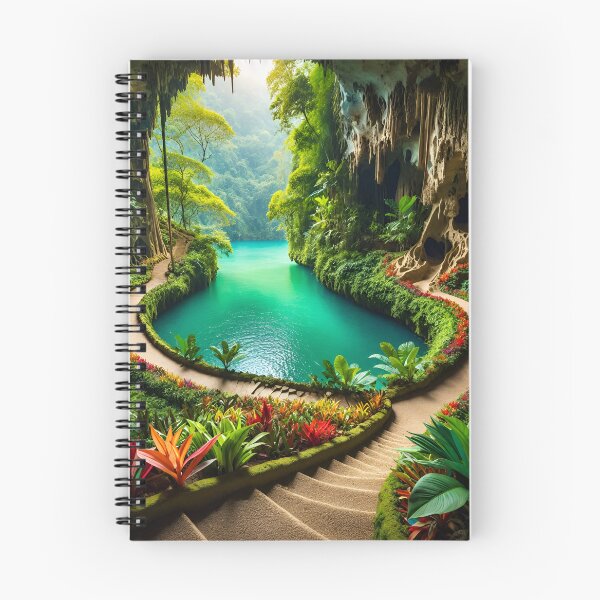 Item preview, Enchanted Tropical Lagoon Cave Fantasy Jungle Landscape designed and sold by IRON SIREN.