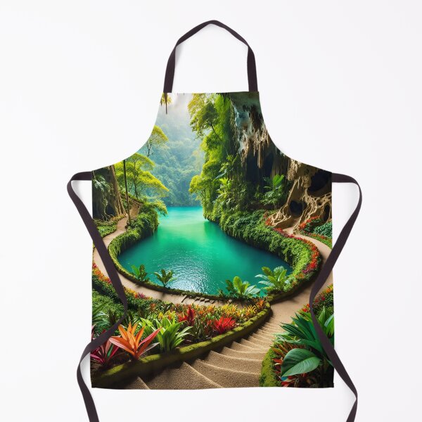 Item preview, Enchanted Tropical Lagoon Cave Fantasy Jungle Landscape designed and sold by IRON SIREN.