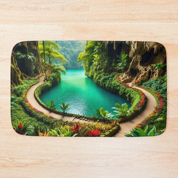 Item preview, Enchanted Tropical Lagoon Cave Fantasy Jungle Landscape designed and sold by IRON SIREN.