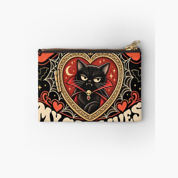 Item preview, Vampire Cat Locket - Retro Spooky designed and sold by Feral Feline.