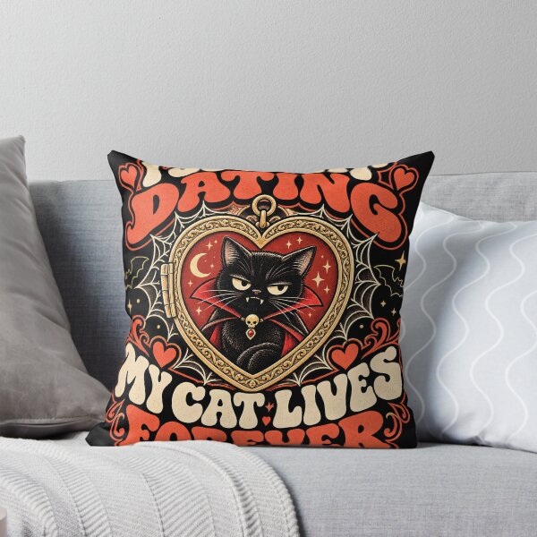 Item preview, Vampire Cat Locket - Retro Spooky designed and sold by Feral Feline.