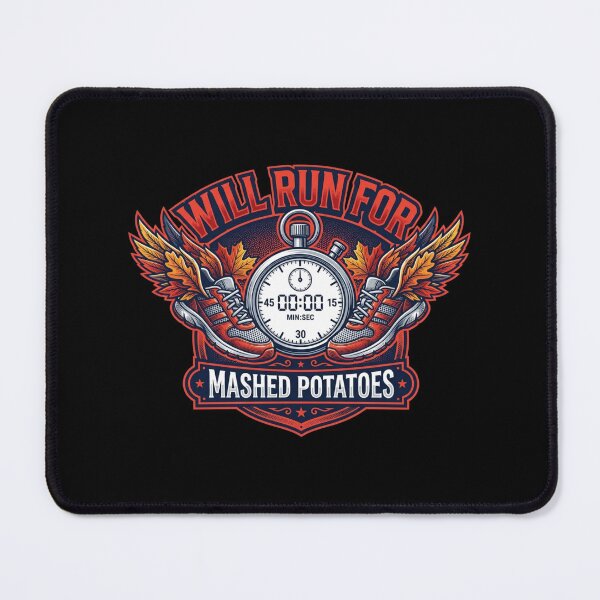 Item preview, Will Run For Mashed Potatoes Turkey Trot Stopwatch Running Shoes Thanksgiving designed and sold by TeNovaStudio.