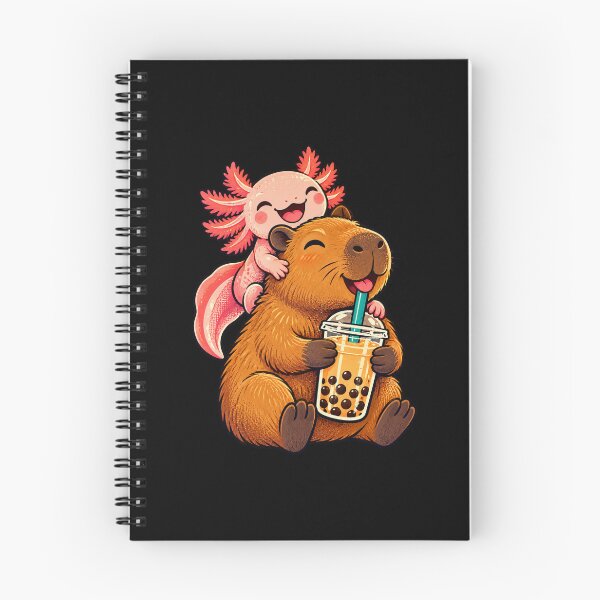 Item preview, Capybara Axolotl Bubble Tea Cute Animal Design designed and sold by JesterKrewArt.