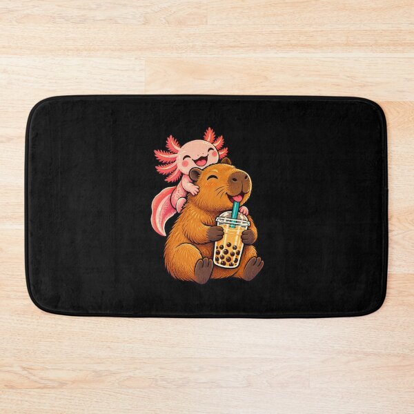 Item preview, Capybara Axolotl Bubble Tea Cute Animal Design designed and sold by JesterKrewArt.