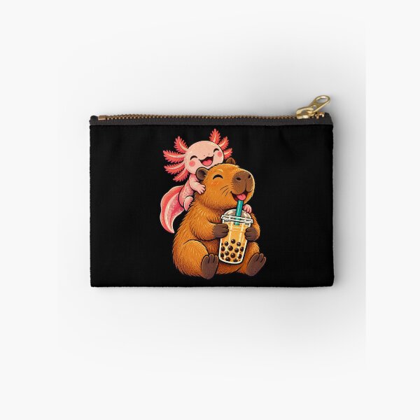 Item preview, Capybara Axolotl Bubble Tea Cute Animal Design designed and sold by JesterKrewArt.