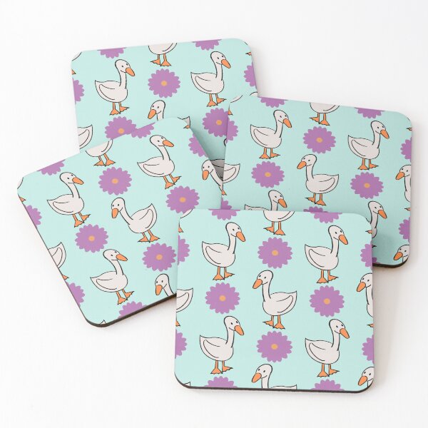 Item preview, Silly Goose and Flower Repeat Print designed and sold by ClarissaDoodles.
