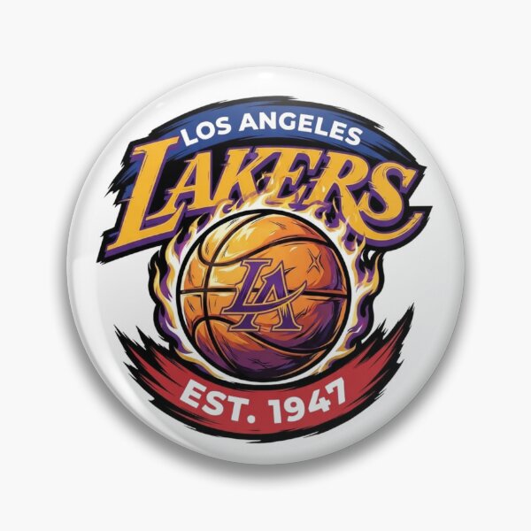 Item preview, Los Angeles Lakers Flaming Basketball Heritage Art designed and sold by BlasiseDS.