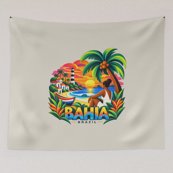 Item preview, Sunset at Itapuã Beach — Brazilian Modernist Art designed and sold by BrazilArtShop.