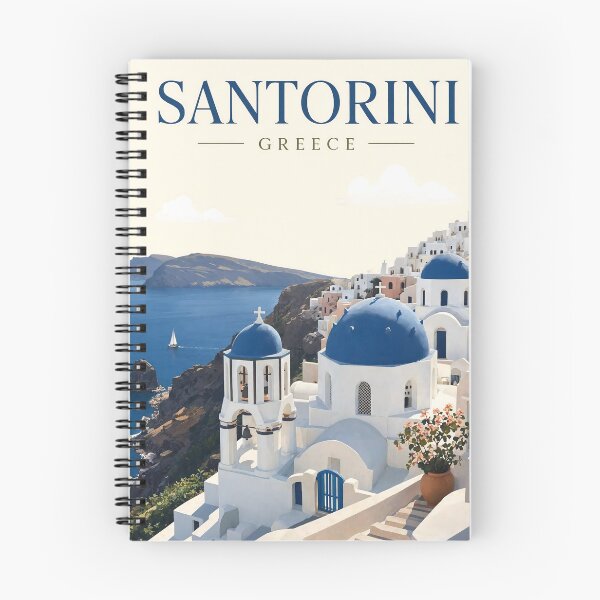 Item preview, Santorini Greece Minimalist Travel Poster Blue Dome designed and sold by JIGUWORLD.
