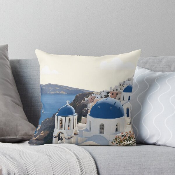 Item preview, Santorini Greece Minimalist Travel Poster Blue Dome designed and sold by JIGUWORLD.