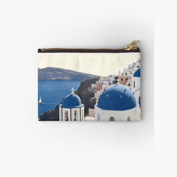 Item preview, Santorini Greece Minimalist Travel Poster Blue Dome designed and sold by JIGUWORLD.