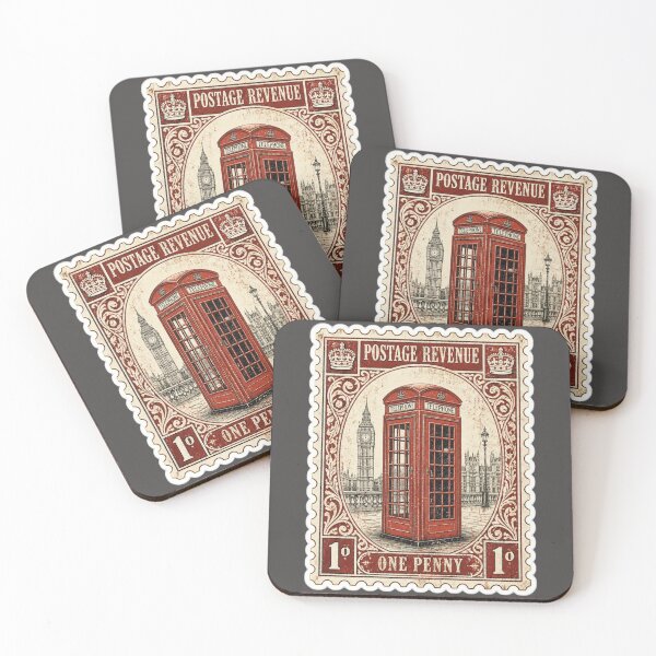 Item preview, Vintage London Telephone Booth Postage Stamp designed and sold by MargaretPolanco.