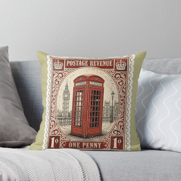 Item preview, Vintage London Telephone Booth Postage Stamp designed and sold by MargaretPolanco.