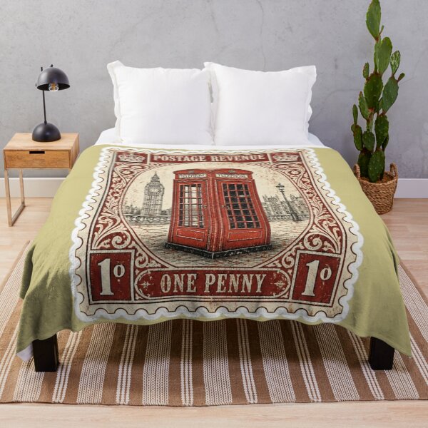 Item preview, Vintage London Telephone Booth Postage Stamp designed and sold by MargaretPolanco.
