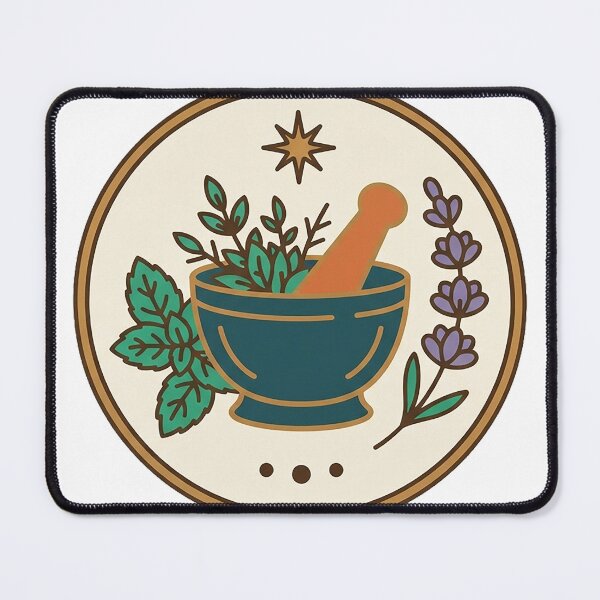 Item preview, Herbalist Leaf and Mortar Badge designed and sold by eduardoroa22.