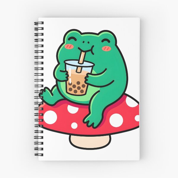 Item preview, Cute Frog Drinking Boba Tea On Mushroom Cottagecore Gen Z Kawaii designed and sold by WorldShop17.